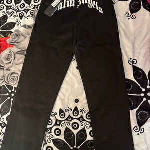 Palm Angels Black Logo Pants